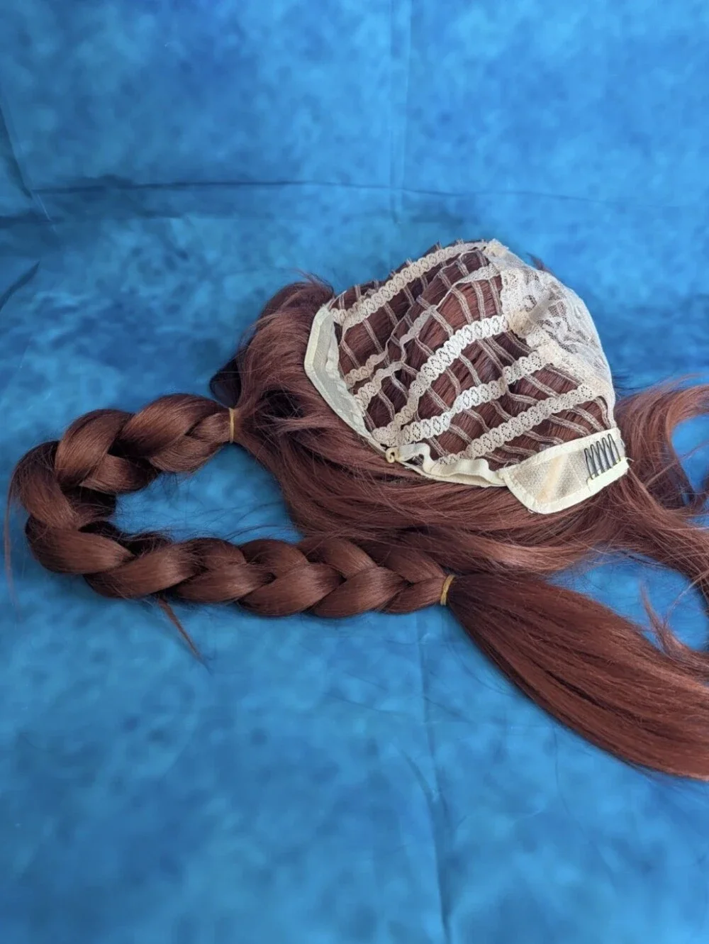 Yargel Red Long Braided Synthetic Wig Auburn NIB Ogre Princess Style